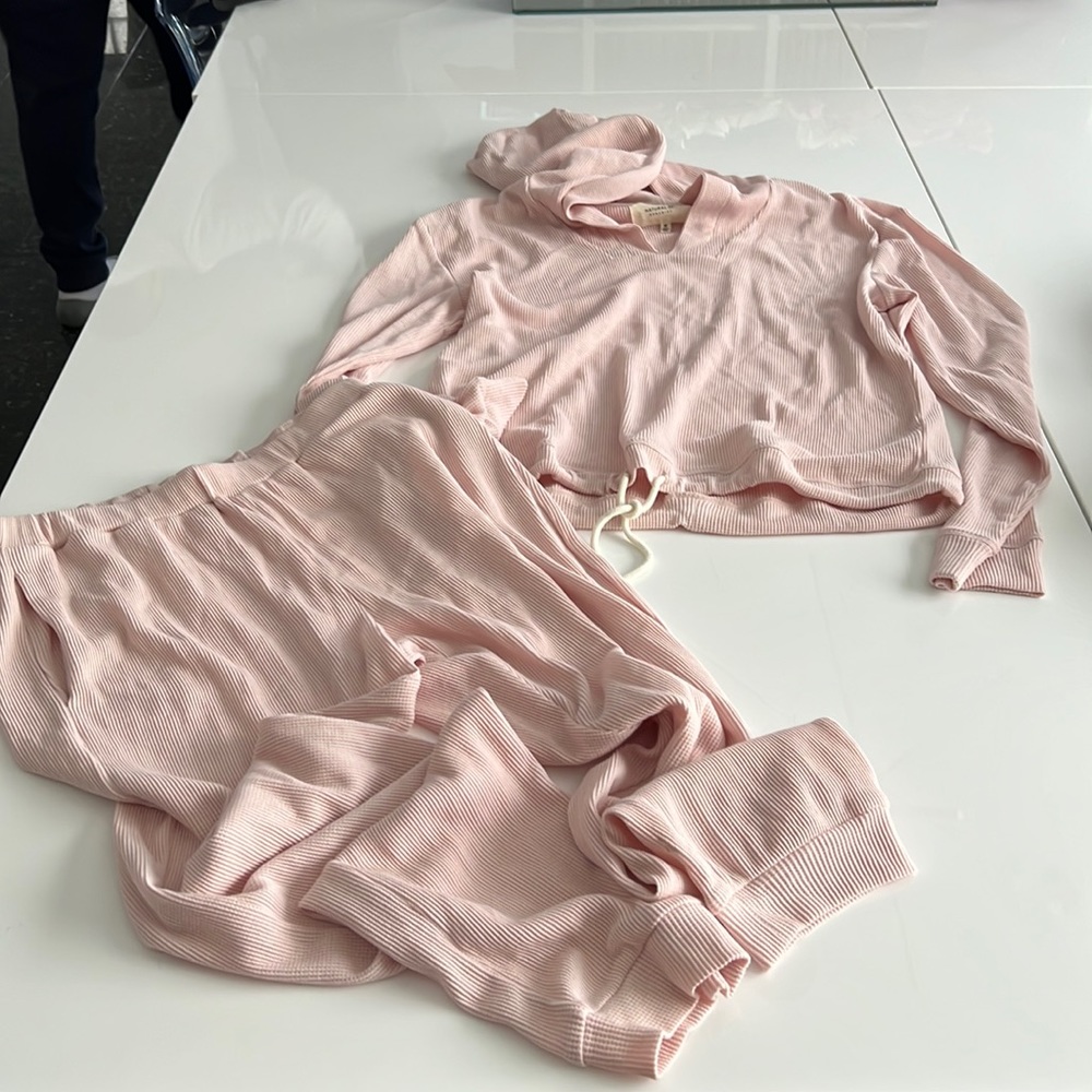 Natural skin organic pink waffle pjs